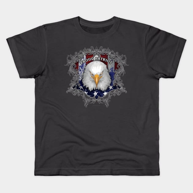 American Patriot (USA) Kids T-Shirt by eBrushDesign